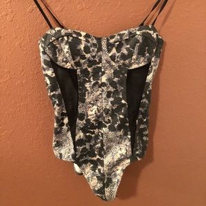 S+N Snakeskin mesh bodysuit